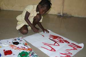 Siah Practicing Her Letters