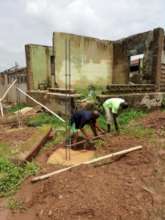 Work on setting pillars