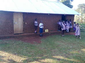 Original school classrooms with students in front