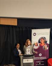 Tashin and Orlaith presenting at the summit