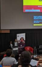 Tashin and Orlaith presenting at the summit