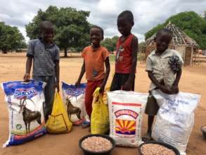 Providing food baskets to students in Mozambique