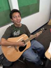 Student Enjoying His New Instrument!
