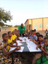 students relaxing with drawing