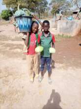 Refugees students with cabbage