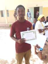 Student with certificate