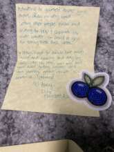 A community member letter for a care kit.