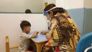 A child during Speech Therapy session