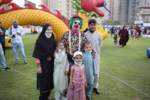 A family enjoying at the KDSP Carnival