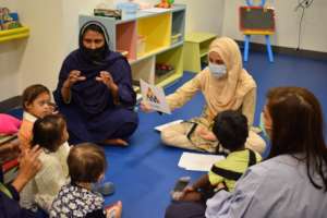 Children in preschool class session