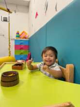 All smiles during his therapy session :)