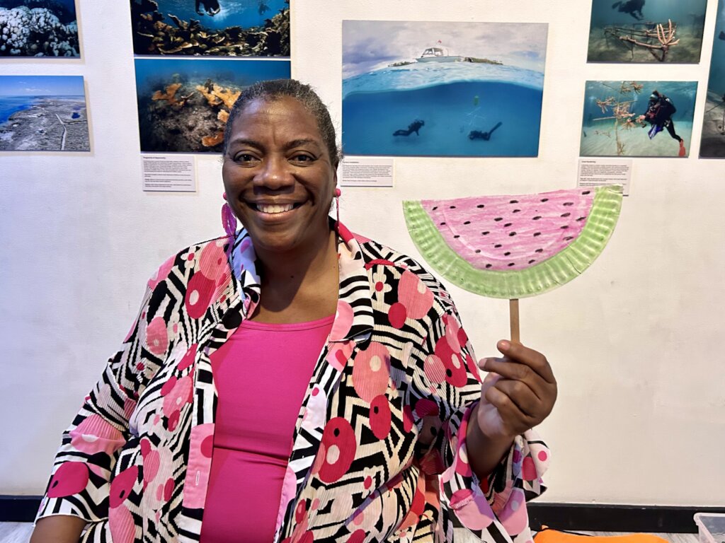 Librarian Storyteller, Ms Roberts, leads Crafting