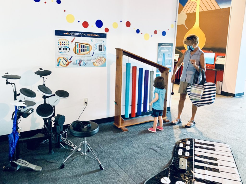 Visitors enjoy the VICM music exploration corner