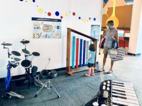 Visitors enjoy the VICM music exploration corner