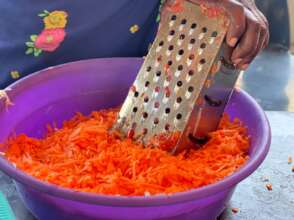 Grating vegetables for today's nutritious lunch