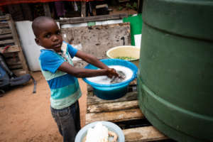 Washing hands before food