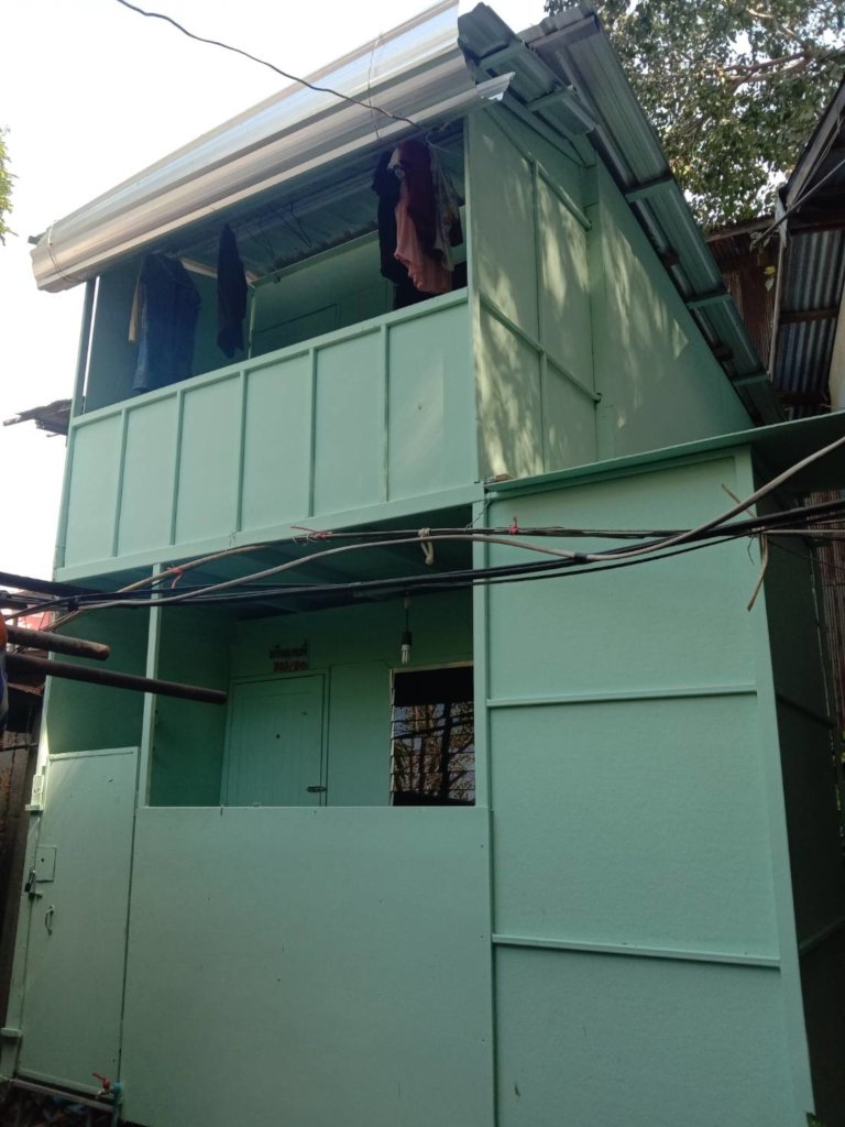 New house that she can look outside.