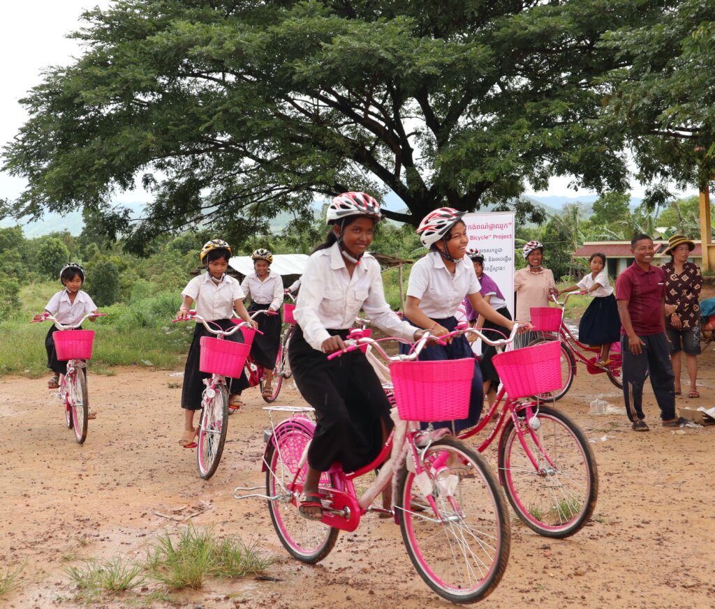 500 pink bikes to bring Cambodian girls to school