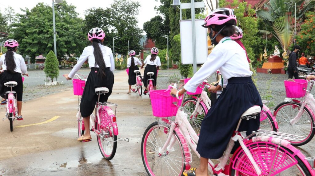 500 pink bikes to bring Cambodian girls to school