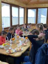 Rescued orphans with Easter baskets