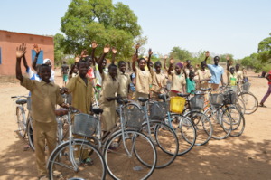 Bikes for students who had to walk miles each day
