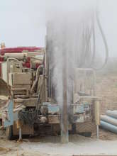 Water gushing from the well during drilling