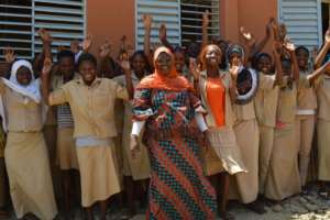Madame Zalle and her girls at school
