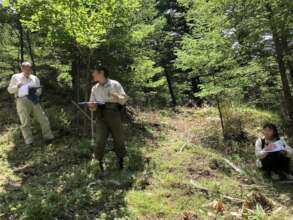 Project members & volunteers work with researchers