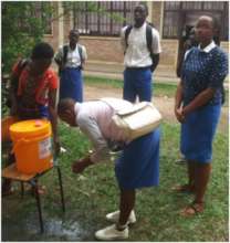 Participants' hands washing before the workshop.