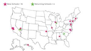 Map showing 2024 Career Girls Clubs