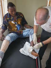 Land Mine took one leg, other with schrapnel