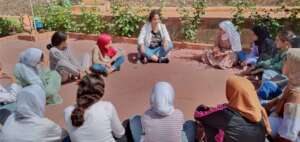 Spanish Volunteer teaches the girls mindfulness