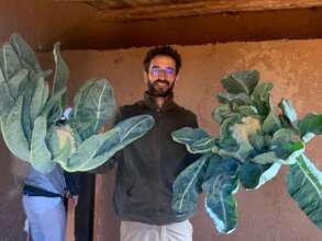 Oufegha proudly showing Agdal's Cauliflower