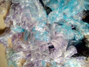 Some polythene and empty water bags, for nursery