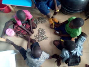 Some pupils donating tree seeds