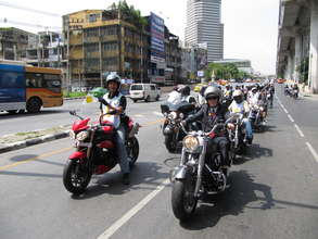 Motorcycle parade in Bangkok, Thailand