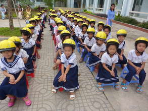 Students at a program kick-off ceremony