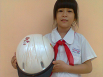 Thao with her helmet