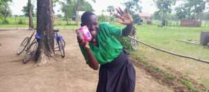 Susan after receiving sanitary pad in 2022