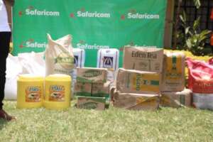 Foodstuff donated by Safaricom