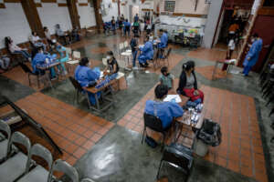 Taking Anthropometric measurements at the School