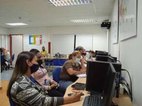 Teachers during lessons - technology and education
