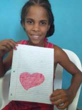 AHCC Student with her thank you letter.