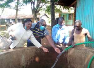 Water flowing at Magaca Primary School