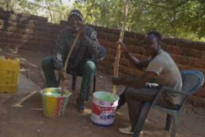 Mixing paint for re-painting the Bereba library