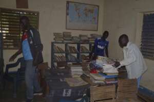 Bereba library preparing for painting