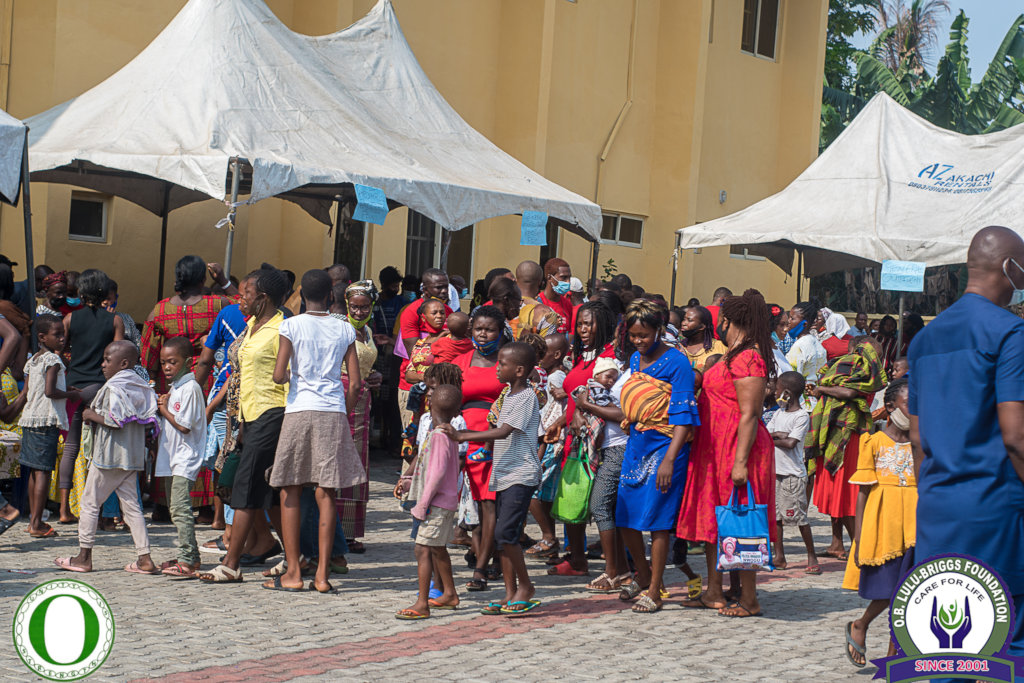 Crowd waiting to be attended