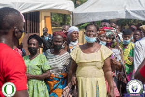Crowd waiting to be attended