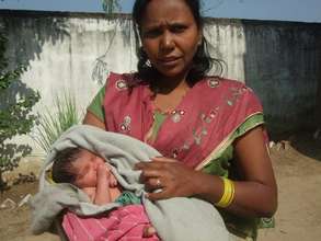Neelam with baby boy found in Field
