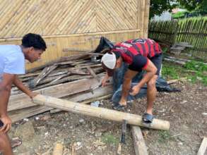 Making Bamboo trash cans